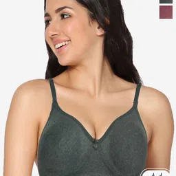 In Care Pack of 2 Non Padded Pure Cotton T-shirt Bra - Full Coverage-picture-49