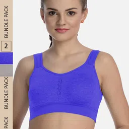 FIMS Pack Of 2 Dry-Fit Full Coverage Cotton Sports Bra-image-82