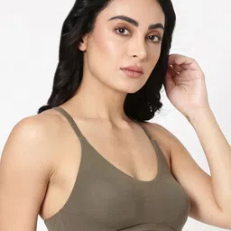 BLOSSOM Medium Coverage Racerback With Spaghetti Straps Beginners Bra With All Day Comfort image 2