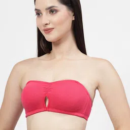 DressBerry Fuchsia Non-Wired Padded Bandeau Bra With Anti Microbial image 2