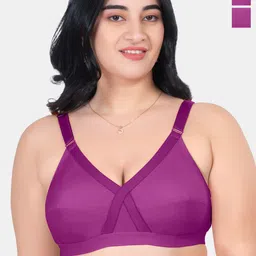 KOMLI Pack Of 2 Full Coverage Non Padded Pure Cotton Minimizer Bras With All Day Comfort-6