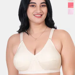 KOMLI Pack Of 3 Non Padded Full Coverage Cotton Minimizer Bra- All Day Comfort-picture-18
