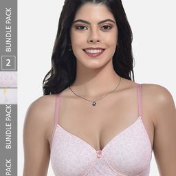 StyFun Pack Of 2 Conversational  Full Coverage All Day Comfort Cotton T-Shirt Bra-image-54