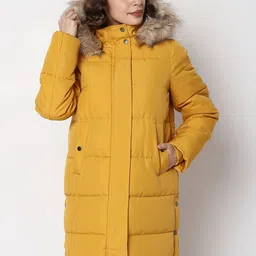 Vero Moda Hooded Faux Fur Trim Parka Longline Jacket-22