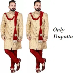 Velvet Striped Maroon Men Dupatta-image-71