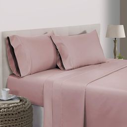 Bevi Rose Gold Microfiber 180 TC Single Bedsheet With 1 Pillow Cover-image-98