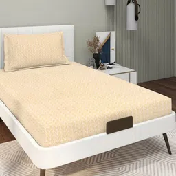 RD TREND Beige 210 TC Single Bedsheet with 1 Pillow Covers-image-42