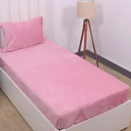RD TREND Pink 210 TC Single Bedsheet with 1 Pillow Cover-image-21