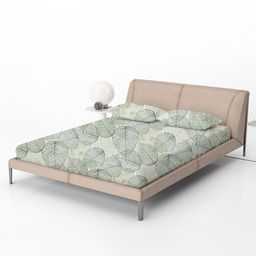 Divine Casa Olive Green Floral Cotton 144 TC Fitted Queen Bedsheet with 2 Pillow Covers-image-27