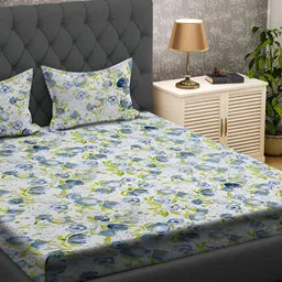 RRC Blue Floral 180 TC King Bedsheet Set-image-8