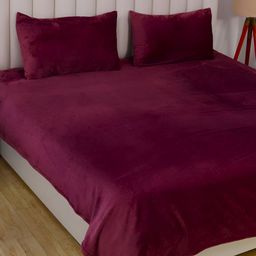 RD TREND Maroon 210 TC King Bedsheet with 2 Pillow Covers-image-22
