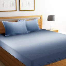 URBAN DREAM Blue 210 TC Cotton King Bedsheet with 2 Pillow Covers-image-4