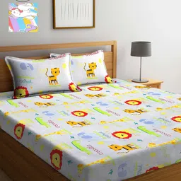 Arrabi Pack Of 2 Printed 300 TC King 2 Bedsheets with 4 Pillow Covers-42
