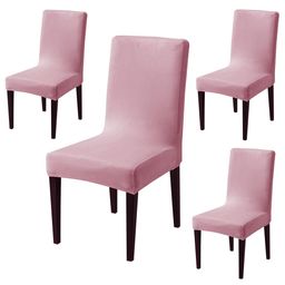 HOKIPO  Pink 4-Pcs Solid Chair Covers-picture-9