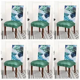 ohello Green 6 Pieces Printed Breathable Elasticated Fitted Chair Covers-image-86