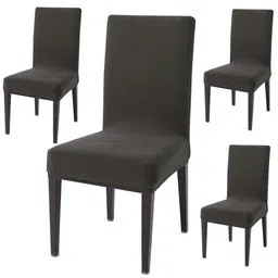 HOKIPO Grey 4 Pieces Stretchable Chair Covers-image-37