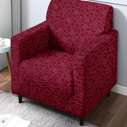Cortina Maroon Printed Stretchable Non-Slip 1-Seater Sofa Covers-image-82