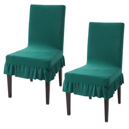 HOKIPO 2 Pcs Green Frilled Dining Chair Covers-image-52