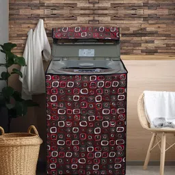 DREAM CARE Red & White Printed Waterproof and Dustproof Washing Machine Cover Top Load-image-37