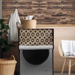 DREAM CARE Brown & Black Printed Waterproof and Dustproof Washing Machine Cover Front Load-47