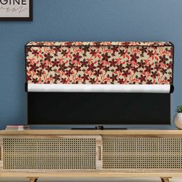 DREAM CARE Maroon & Beige Printed Waterproof LED TV Cover 55 Inch-34