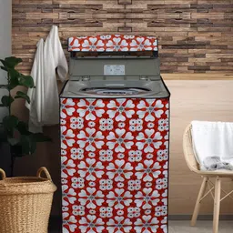 DREAM CARE Red Floral Printed Waterproof & Dustproof Top Load Washing Machine Cover-picture-37
