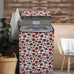 DREAM CARE White & Red Printed Waterproof and Dustproof Washing Machine Cover Top Load-image-31