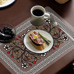 Dakshya Industries Red & Grey 4 Pieces Printed Fridge Mat-22