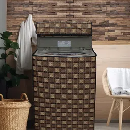 DREAM CARE Brown & Beige Printed Waterproof and Dustproof Washing Machine Cover Top Load-picture-4