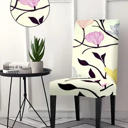 Aura Green & Pink 6Pcs Printed Stretchable Chair Covers-image-74