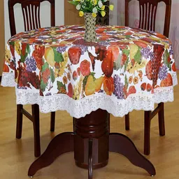 Dakshya Industries Red Printed PVC 6 Seater Table Covers-15