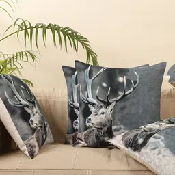 Jamio Firati Grey Set of 5 Digital Printed Square Cushion Covers image 1