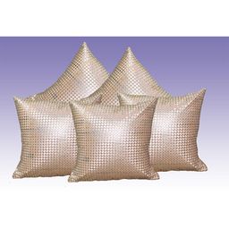 JDX Champagne Set of 5 Embellished Square Cushion Covers-50