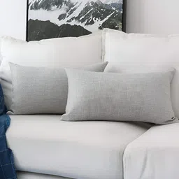 CASA-NEST Grey 2 Pieces Square Jute Cotton Cushion Covers-image-9