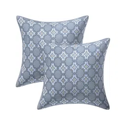 Texstylers Grey 2 Pieces Geometric Cotton Square Cushion Covers-image-51