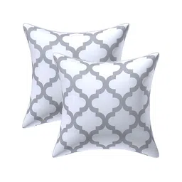 Texstylers Grey 2 Pieces Cotton Geometric Square Cushion Covers-image-97