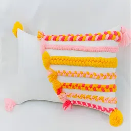THROWPILLOW White & Yellow Embroidered Rectangle Cushion Covers-image-76