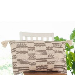 Pluchi Beige & Brown Geometric Cotton Rectangle Cushion Covers-38