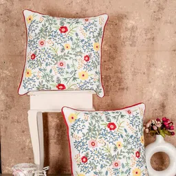 SHADES of LIFE Set of 2 Embroidered Square Cushion Covers-22
