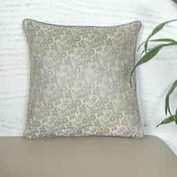 ZEBA Off White Floral Printed Square Cushion Cover-image-61