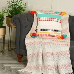 SASHAA WORLD 100% Cotton Decorative Cushion Cover with Zipper 45X45 cm-image-62