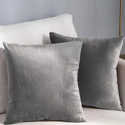 AEROHAVEN Grey 2 Pieces Velvet Square Cushion Covers-image-21