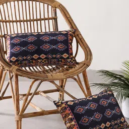 HANDICRAFT PALACE Black & Yellow Set of 2 Geometric Velvet Rectangle Cushion Covers-37