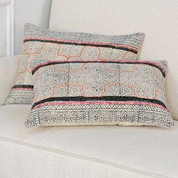 Art Avenue Black & White Self Design Cotton Rectangle Cushion Cover-10