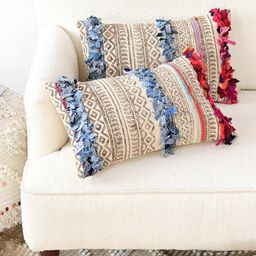 Art Avenue Off White & Brown Self Design Fringed Cotton Rectangle Cushion Cover-8