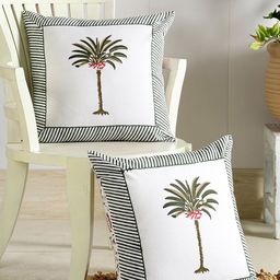 HANDICRAFT PALACE White & Pink Set of 2 Square Cushion Covers-28
