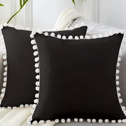 BIRD WING Black Square Cotton Cushion Covers-picture-10
