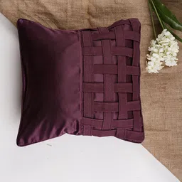 Folkstorys Magenta Satin Square Cushion Cover-36