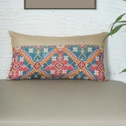 ZEBA Blue & Pink Geometric Rectangle Cushion Cover-25