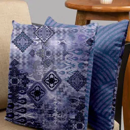 HOUZZCODE Blue Set of 2 Ethnic Motifs Square Cushion Covers-16